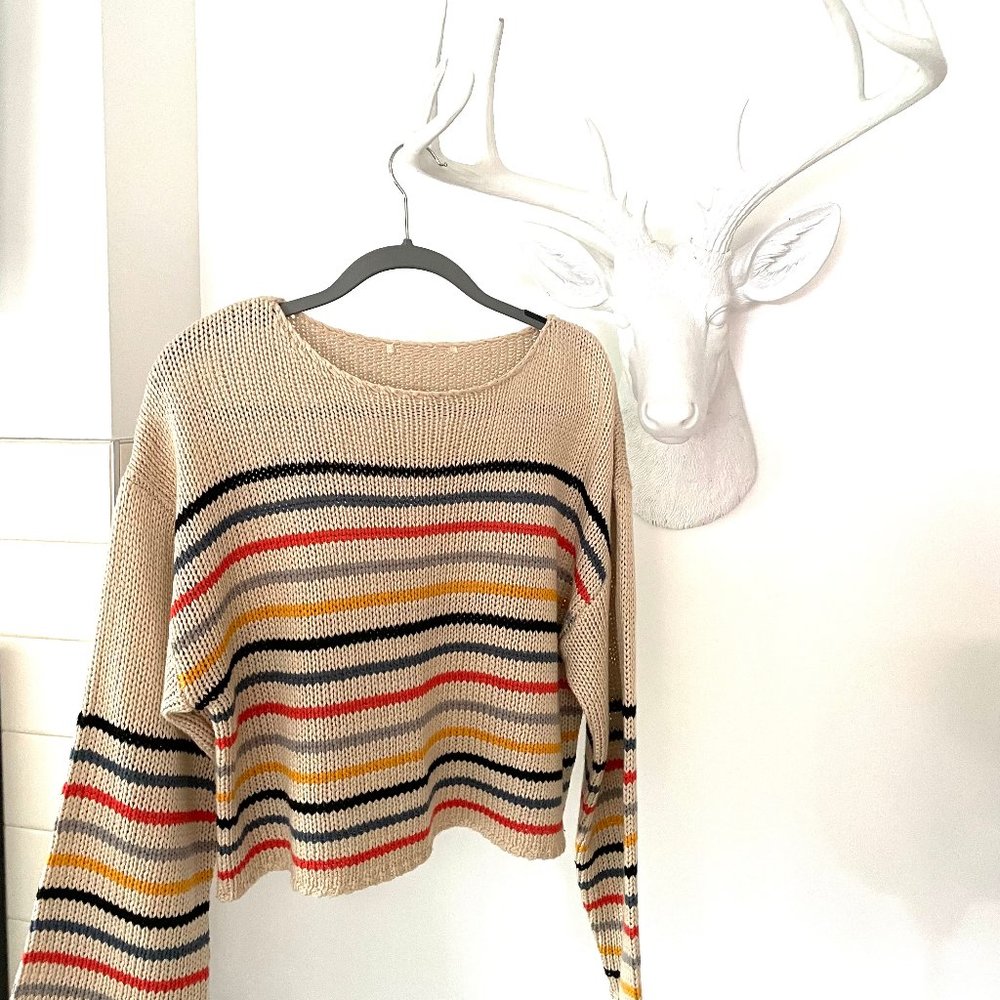 Cropped Linen/Cotton Sweater